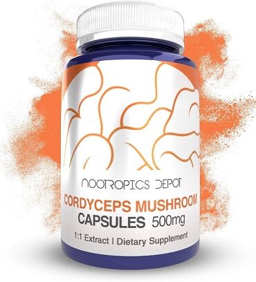 Cordyceps Mushroom Extract Capsules 500mg Whole Fruiting Body (Cordyceps Militaris)